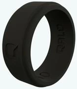 Men's Black Step Edge Q2X Silicone Ring