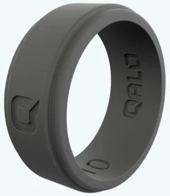 Men's Charcoal Grey Step Edge Q2X Silicone Ring