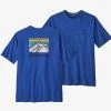 Patagonia Men's Line Logo Ridge Pocket Responsibili-Tee -Clothing Store Online 27643 BAYOU BL SOUND BLUE l