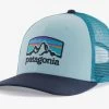 Patagonia Fitz Roy Horizons Trucker Hat -Clothing Store Online 30755 FIN BLUE l