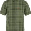 Fjallraven Men's Ovik Lite Shirt SS -Clothing Store Online 33174 GREEN DARK NAVY l