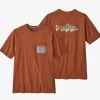 Patagonia Men's Wild Waterline Pocket Resp Tee -Clothing Store Online 33522 FERTILE BROWN l